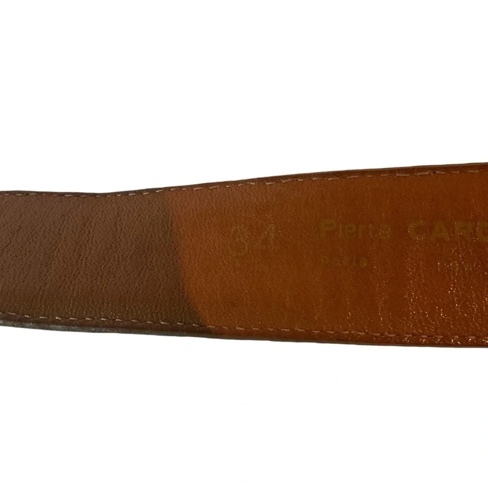 Pierre Cardin Brown Tan Aniline Cowhide Leather Belt Size 34